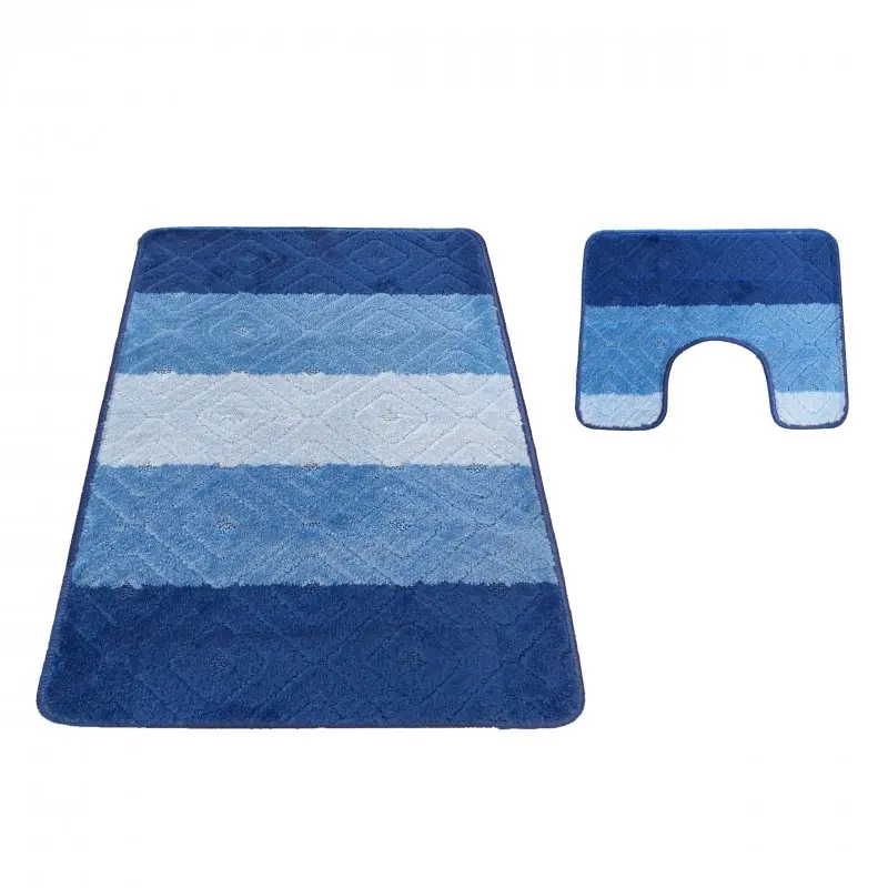 Dvoudílný set do koupelny v modré barvě Šířka: 50 cm | Délka: 80 cm