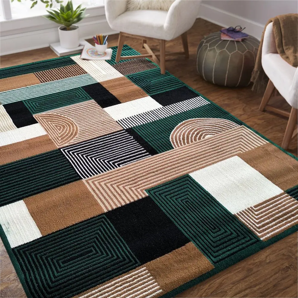 Koberec ALFA s geometrickým vzorem - zelený Šířka: 60 cm | Délka: 100 cm