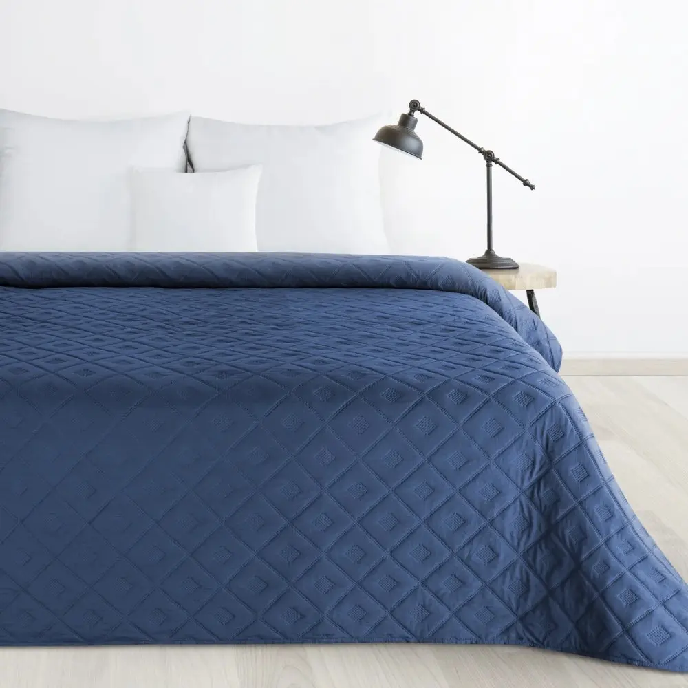 Jednoduchý a elegantní přehoz na postel - modrý Šířka: 200 cm | Délka: 220 cm