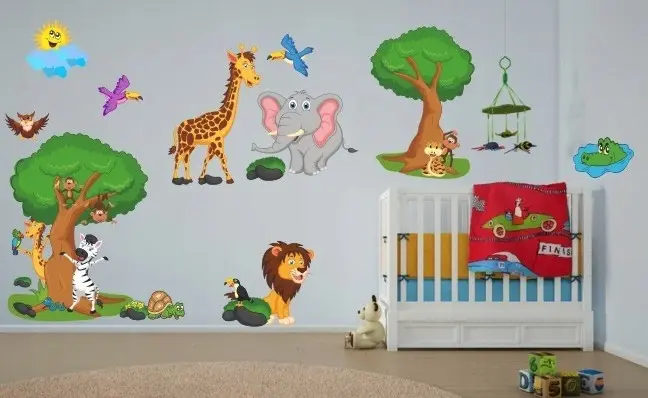 Krásná barevná dětská nálepka na zeď madagaskar