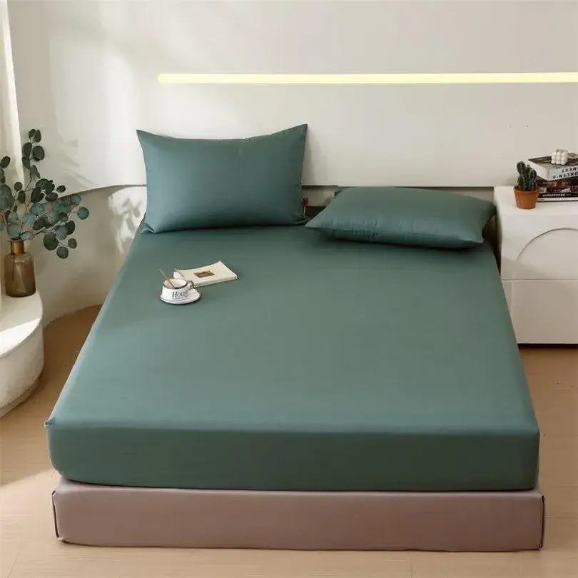 Bavlněné prostěradlo s gumou - tmavě zelené Šírka: 200 cm | Dĺžka: 220 cm