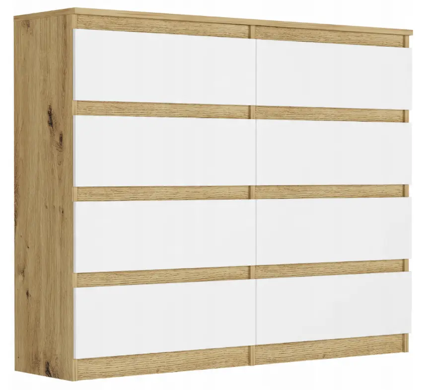 Komoda s 8 zásuvkami R-120-S8 - různé barevné varianty artisan mix bílá
