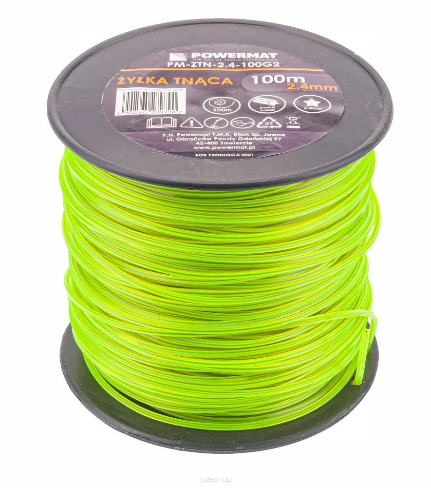 Žací struna do křovinořezu 2.4mm 115m 4-hranná PM-ZTN-2.4-115T
