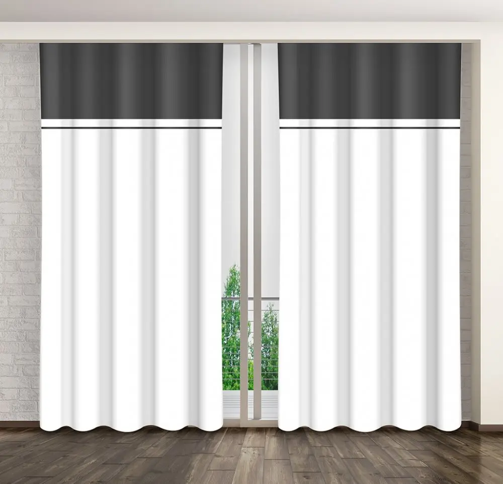 Elegantní černo bílý závěs do obýváku Délka: 270 cm