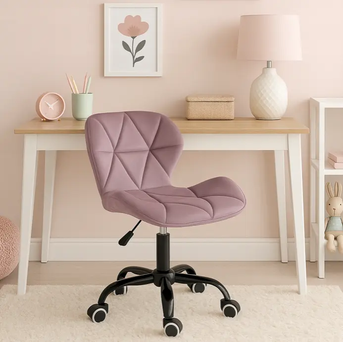 Ergonomická otočná kancelářská židle - sametová fialová