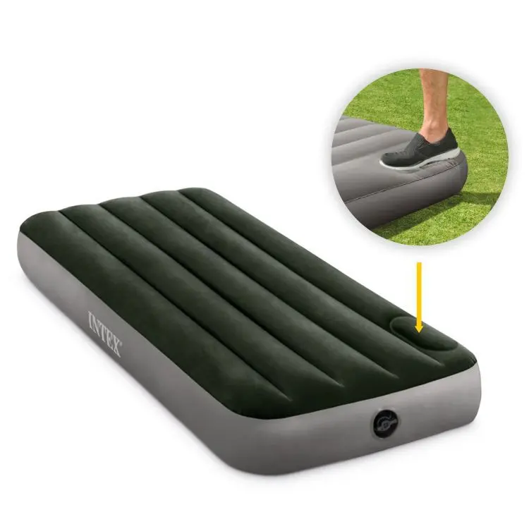 Intex 64760 Nafukovací postel Dura-Beam Downy Airbed 76x191cm s nožní pumpou