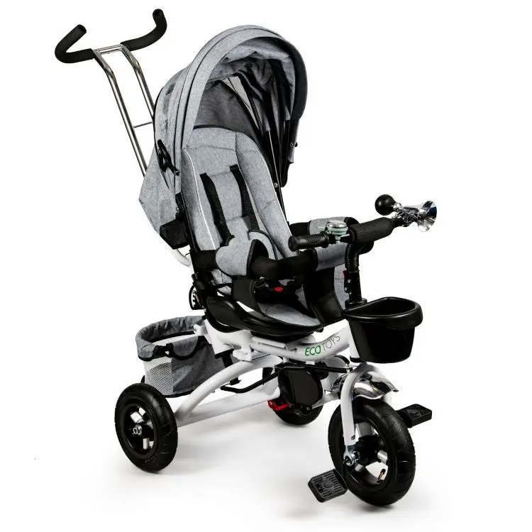 Dětská šedá balanční tříkolka, jízdní kolo ECOTOYS