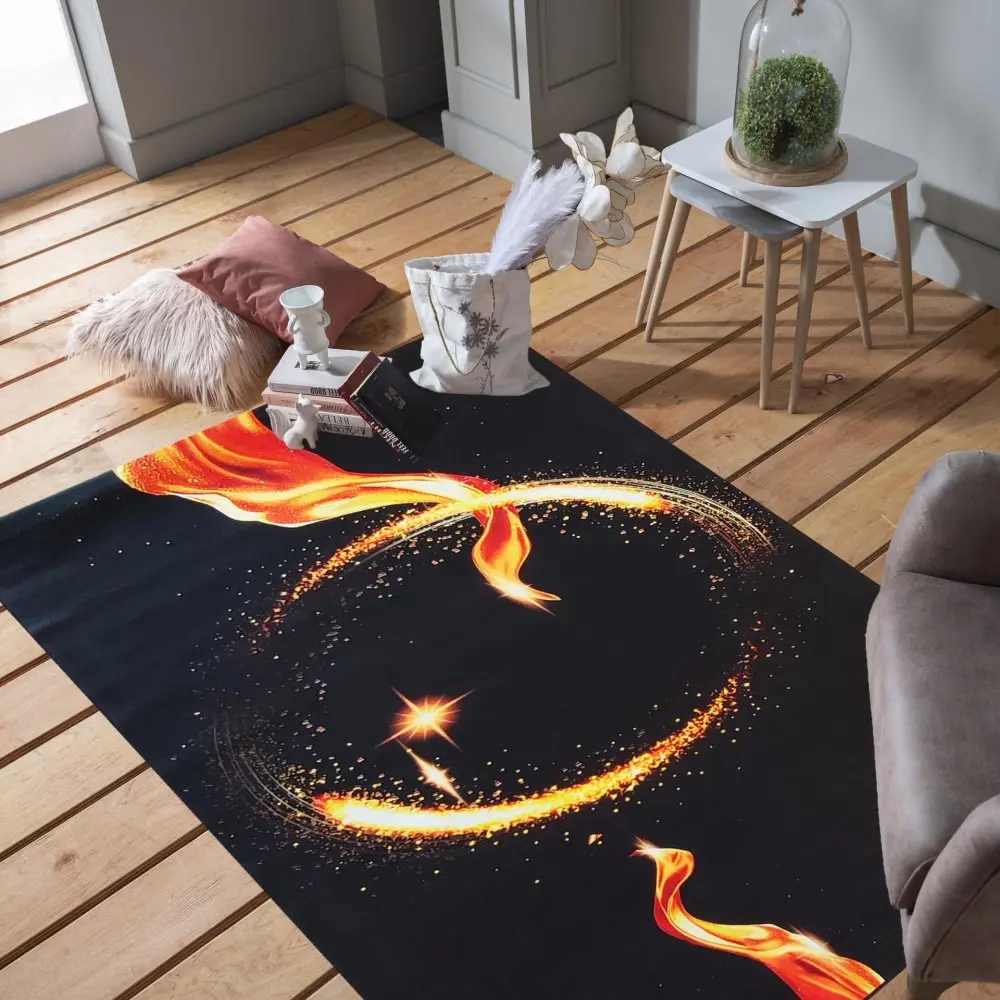 Čierny koberec s ohnivým kruhom Šířka: