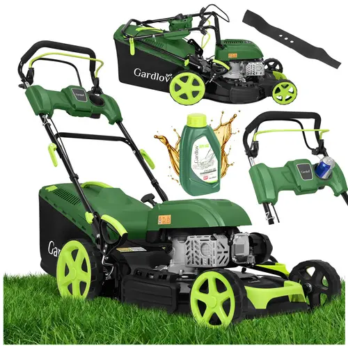 Benzínová sekačka na trávu GARDLOV DriveXPro 196 cm³ - dosah 51 cm, koš 60 l