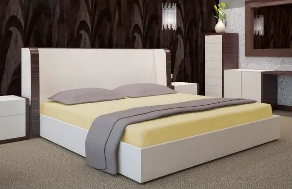 Světle žluté napínací plachty na postele Šířka: 200 cm | Délka: 220 cm