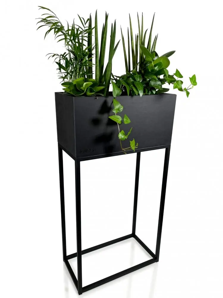 Černý vysoký kovový květináč LOFT FIORINO 42X22X80 cm