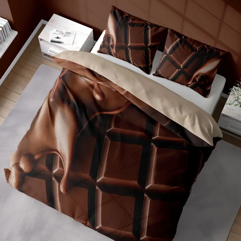 Ložní povlečení z mikrovlákna – hnědé pro milovníky čokolády 3 časti: 1ks 200x220 + 2ks 70x80