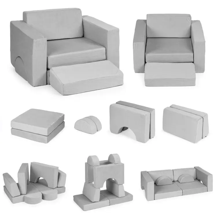 ECOTOYS Dětské modulární křeslo DIY růžové