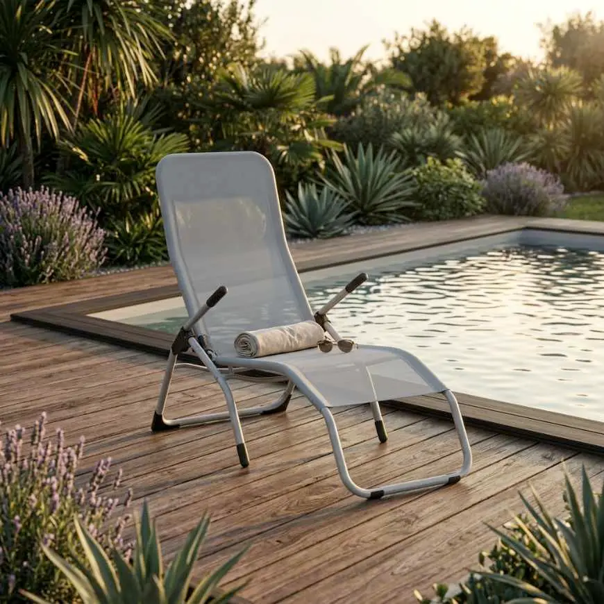 Loft skládací ergonomické zahradní lehátko S-Curve Texteline