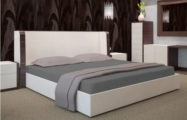 Prostěradla tmavě šedé barvy s gumou Šířka: 90 cm | Délka: 200 cm