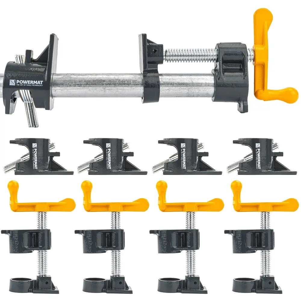 Sada 4 trubkových truhlářských svorek Powermat – 3/4, 50 mm
