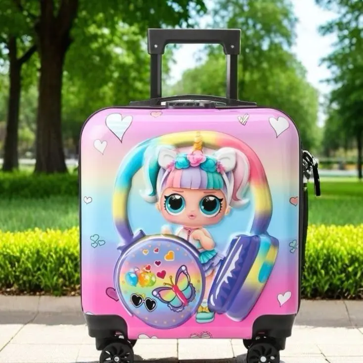 Dětský 3D kufr na kolečkách LOL Rainbow 45 cm s kódovým zámkem