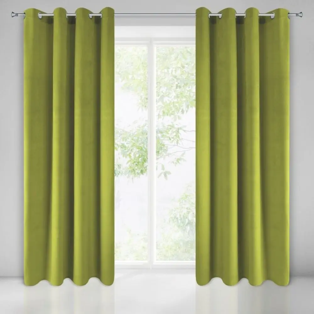 Stylové zelené zatemňující závěsy 140 x 250 Délka: 250 cm