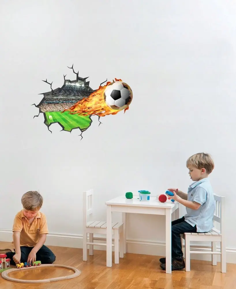 Stylová nálepka na zeď pro chlapce fotbal 59 x 45 cm