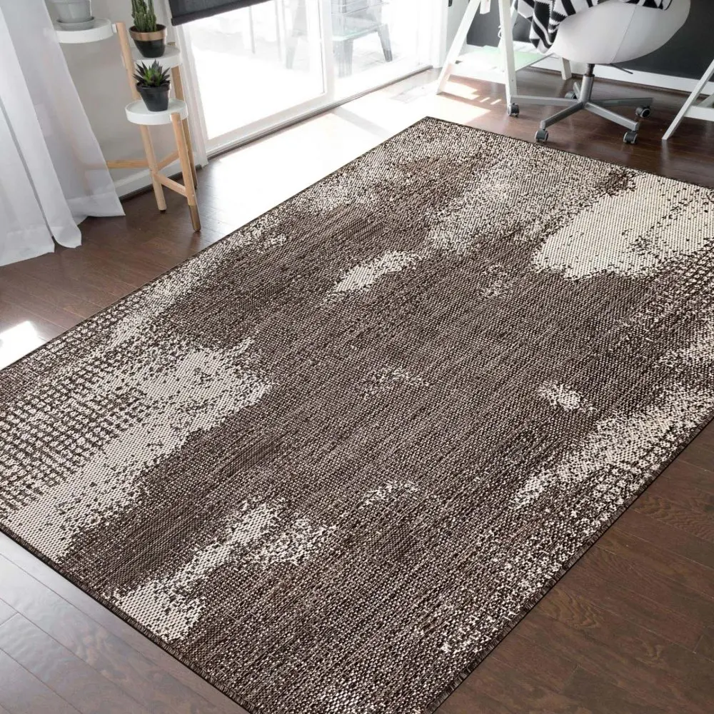 Stylový koberec s abstraktním vzorem v hnědé barvě Šířka: 200 cm | Délka: 290 cm