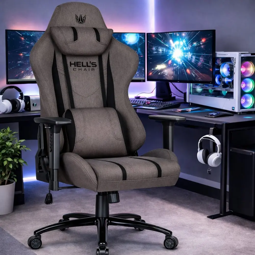 Ergonomická herní židle HC-1013 - šedý potah z vysoce kvalitní látky