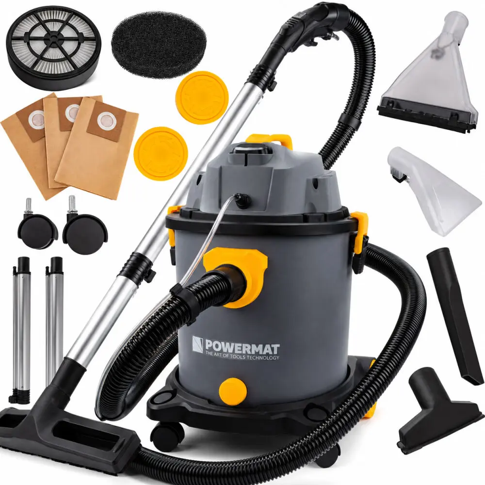Průmyslový čistič koberců s výkonem 2000 W pro mokré i suché vysávání, objem 20 l