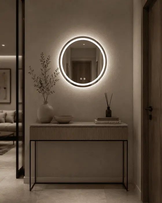 Kulaté LED zrcadlo o průměru 60 cm s dotykovým ovládáním