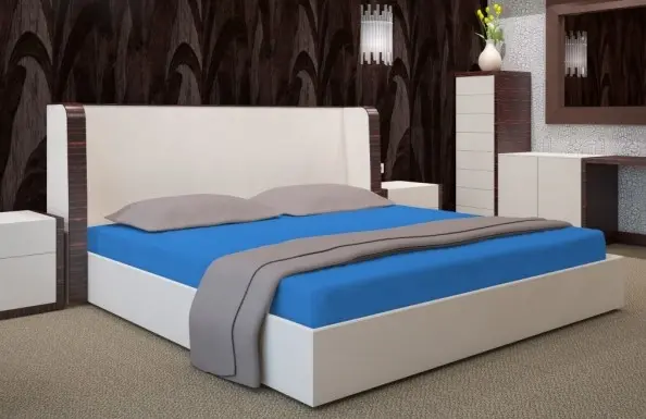 Modré napínací plachty na postele Šířka: 180 cm | Délka: 200 cm