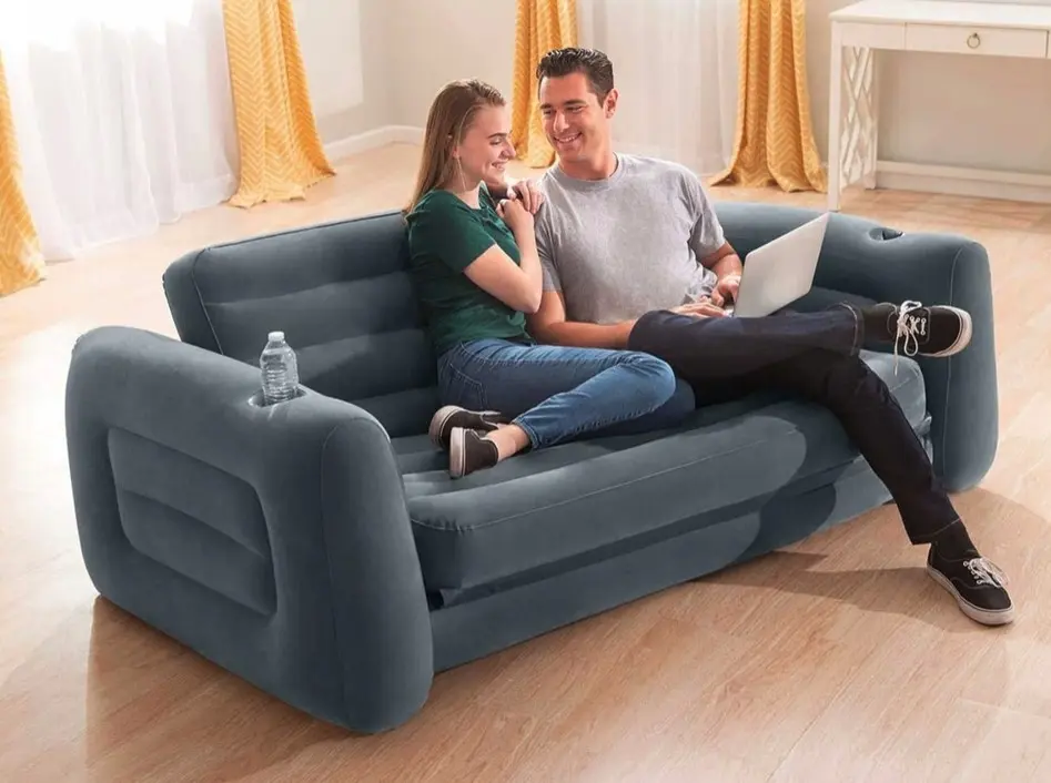 INTEX Rozkládací nafukovací pohovka NTEX 66552 šedá