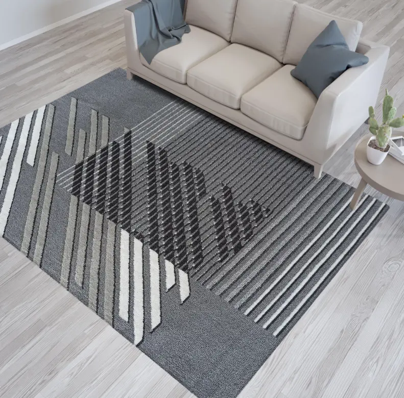 Designový koberec v šedé barvě s pruhy Šířka: 60 cm | Délka: 100 cm