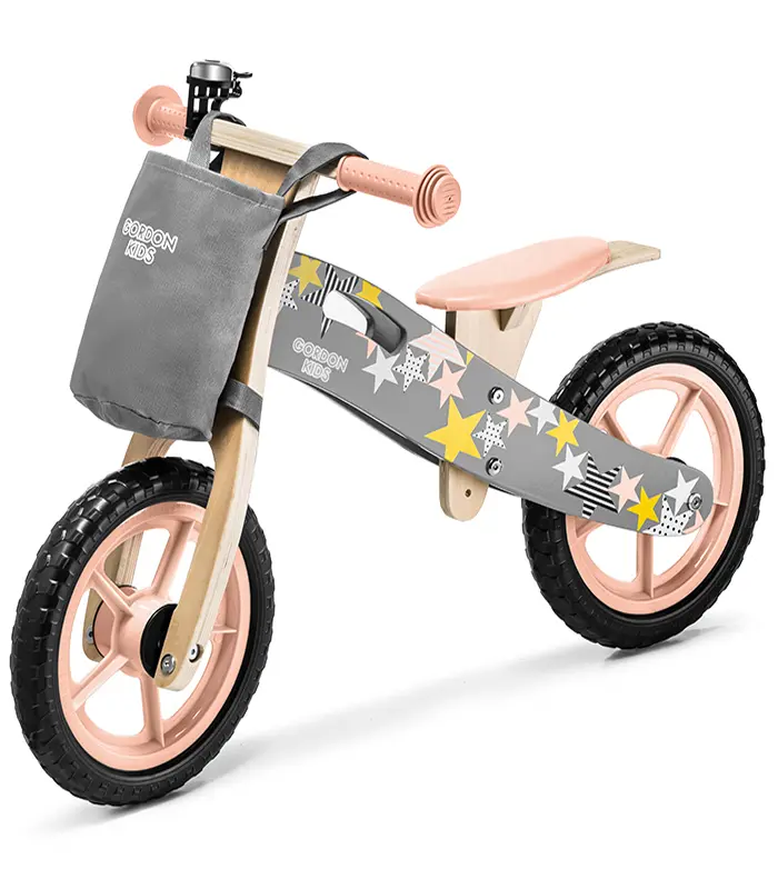 Růžové odrážedlo pro děti se zvonkem