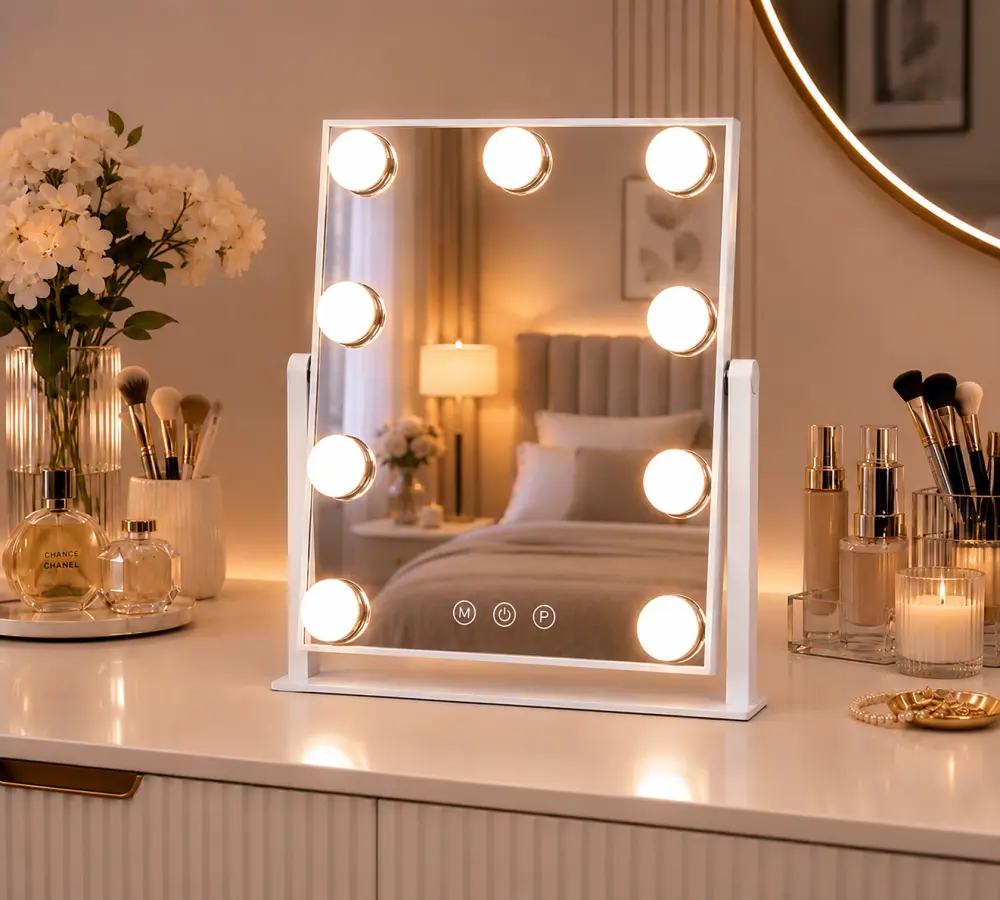 Hollywoodské LED kosmetické zrcátko s dotykovým ovládáním – 25 x 30 cm