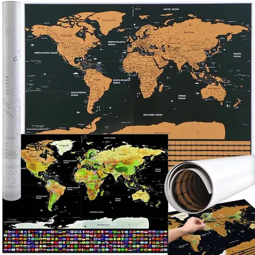 Stírací mapa světa Deluxe