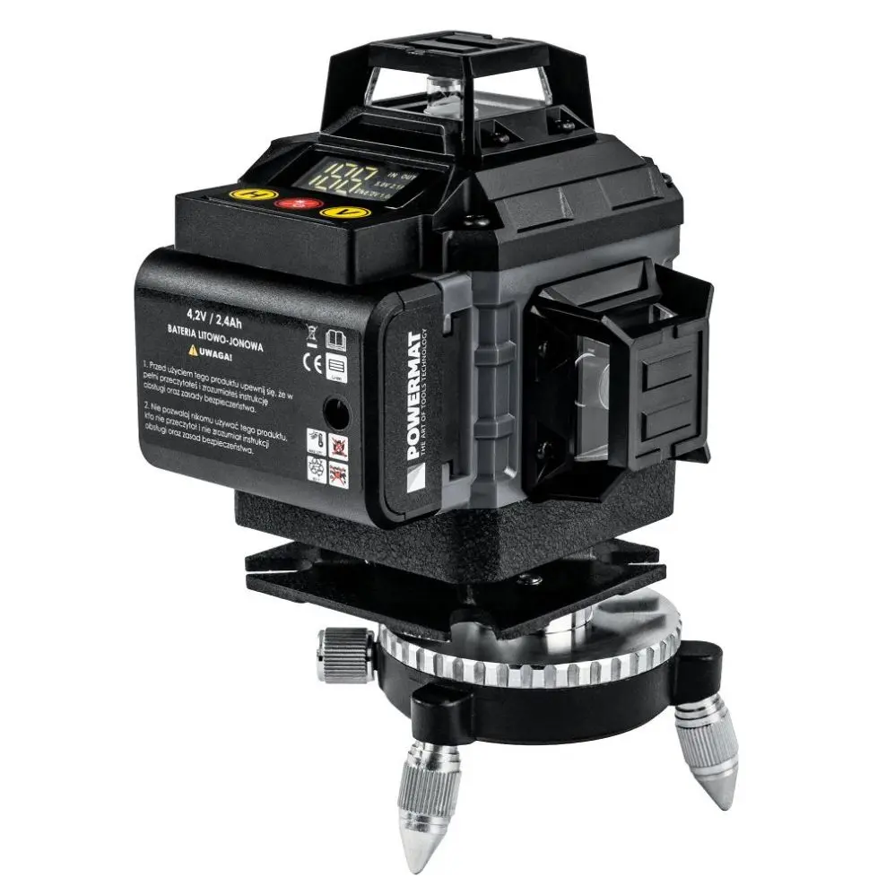 Křížový laser 4D 16 linek 360° zelený laser 40 m + stativ PM-PLK-4DM2