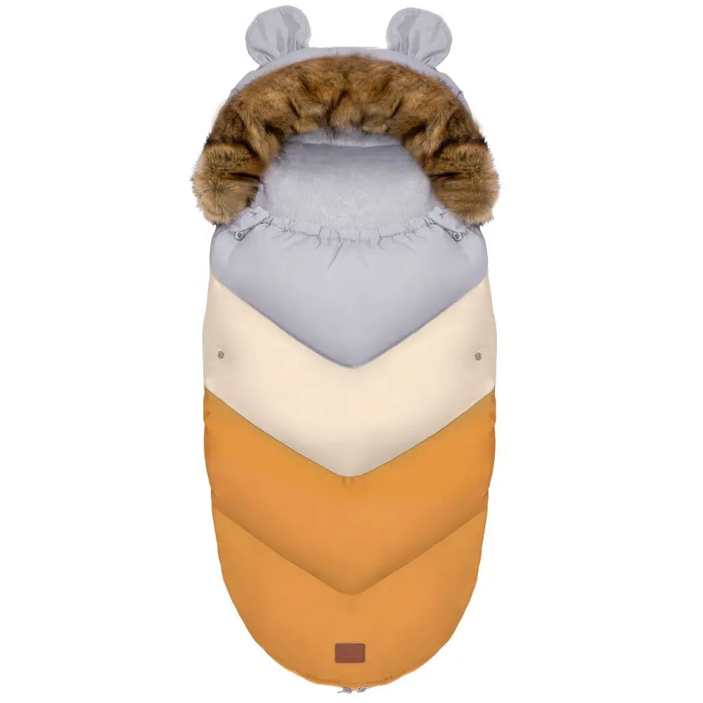 Dětský rostoucí fusak Teddy v oranžovo-šedé barvě