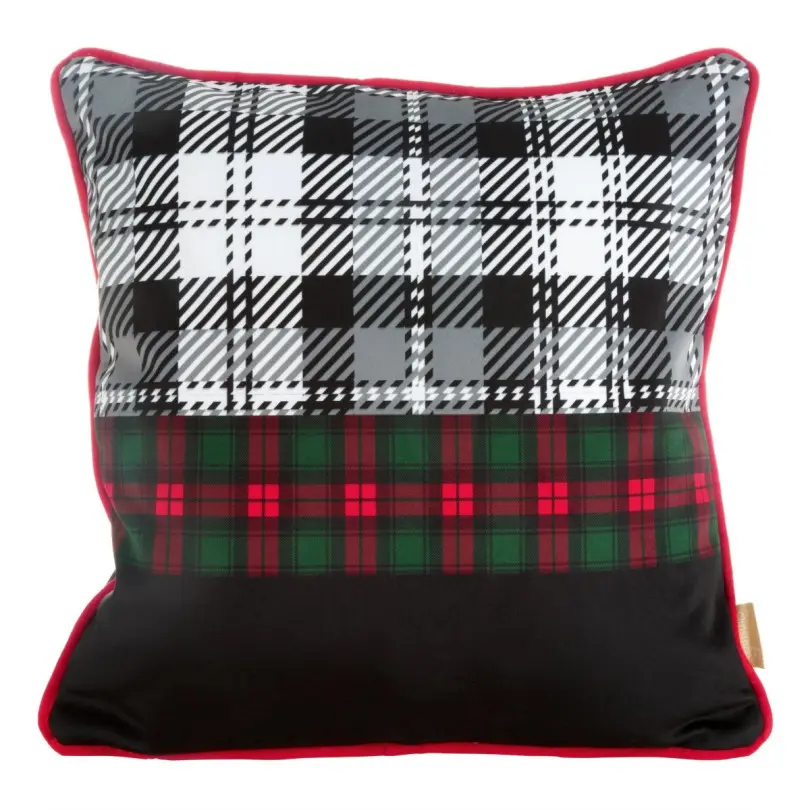 Designový kostkovaný vánoční povlak na polštář Šírka: 45 cm | Dĺžka: 45 cm