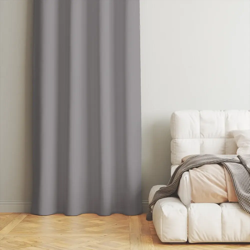 Elegantní šedá záclona s řasící páskou