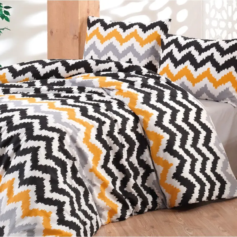 Povlečení bavlněné Myra oranžové, Standardní set jednolůžko obsahuje 1x 140x200 + 1x 70x90