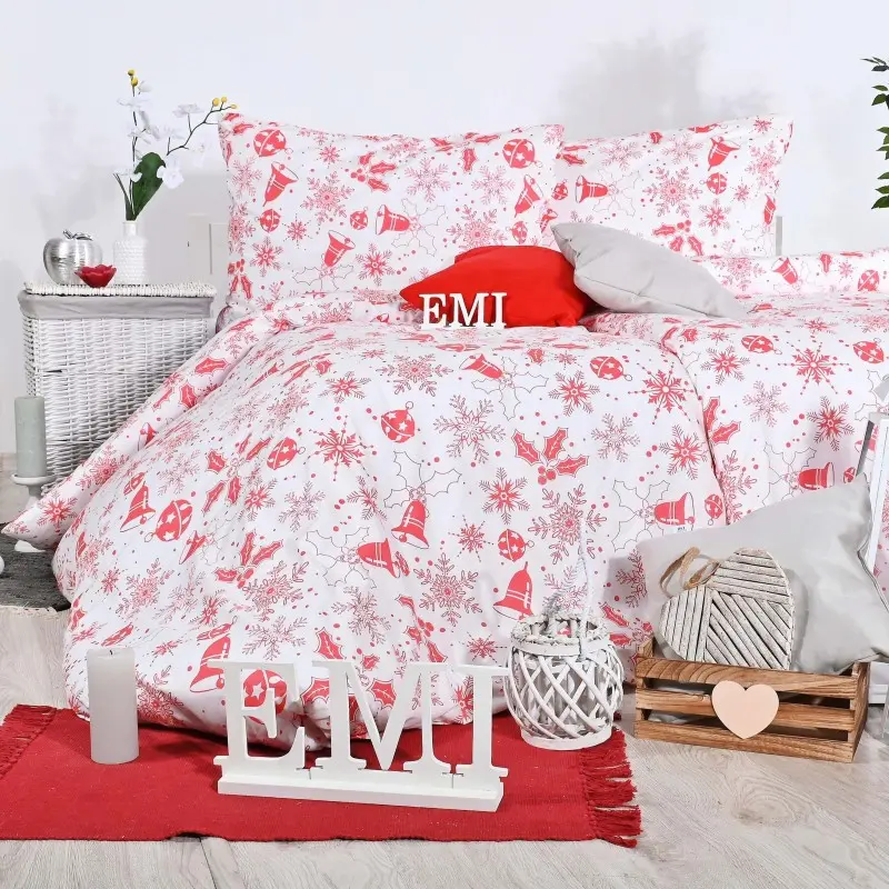 Vánoční povlečení bavlněné Winter EMI, Prodloužený set jednolůžko obsahuje 1x 140x220 + 1x 70x90