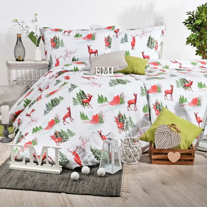 Vánoční bavlněné povlečení Loplant EMI, Standardní set jednolůžko obsahuje 1x 140x200 + 1x 70x90
