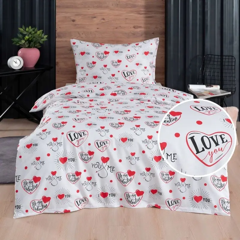Povlečení bavlněné Valentýn EMI, Standardní set jednolůžko obsahuje 1x 140x200 + 1x 70x90