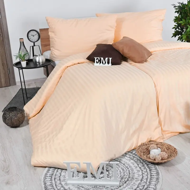 Povlečení damaškové broskvové EMI, Standardní set jednolůžko obsahuje 1x 140x200 + 1x 70x90
