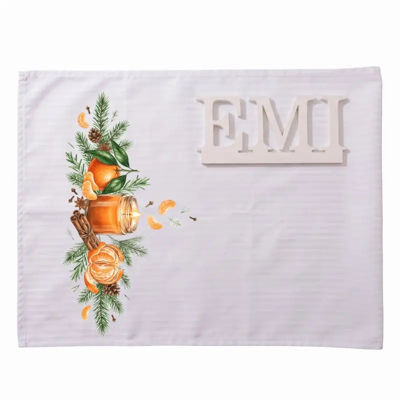 Damaškový ubrus Winter Mandarin 35x180 cm EMI