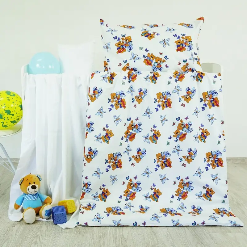 Povlečení dětské bavlněné medvídek bílé EMI, Dětský set 90x130 + 45x65
