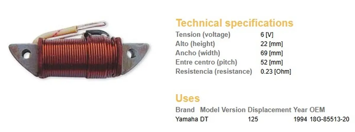 DZE zapalovací vinutí YAMAHA DT 125R 94 (18G-85513-20) (DZE zapalovací vinutí YAMAHA DT 125R 94 (18G-85513-20))
