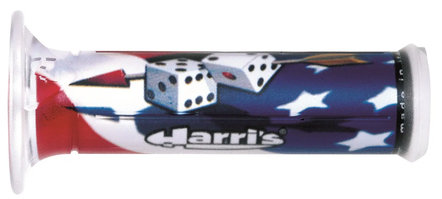 HARRIS gripy 01684-DU (120 mm/22 mm) bez otvoru barva modrá/bílá/červená ( )
