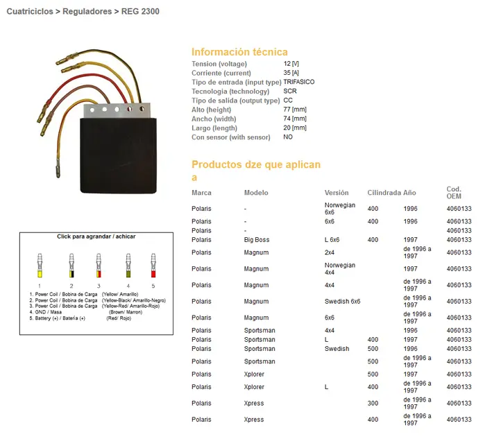 DZE regulátor napětí POLARIS 300/400/500 (OEM-4060133) (ESR950) (DZE regulátor napětí POLARIS 300/400/500 (OEM-4060133) (ESR950))