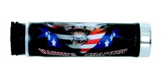 HARRIS gripy 02601-HC vlajka USA koncovka chrom (130 mm/22 mm) bez otvoru barva černá/červená/modrá (HARRIS gripy 02601-HC vlajka USA koncovka chrom)