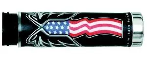 HARRIS gripy 02601/PA vlajka USA koncovka chrom (130 mm/22 mm) bez otvoru barva černá/červená/modrá (HARRIS gripy 02601/PA vlajka USA koncovka chrom)