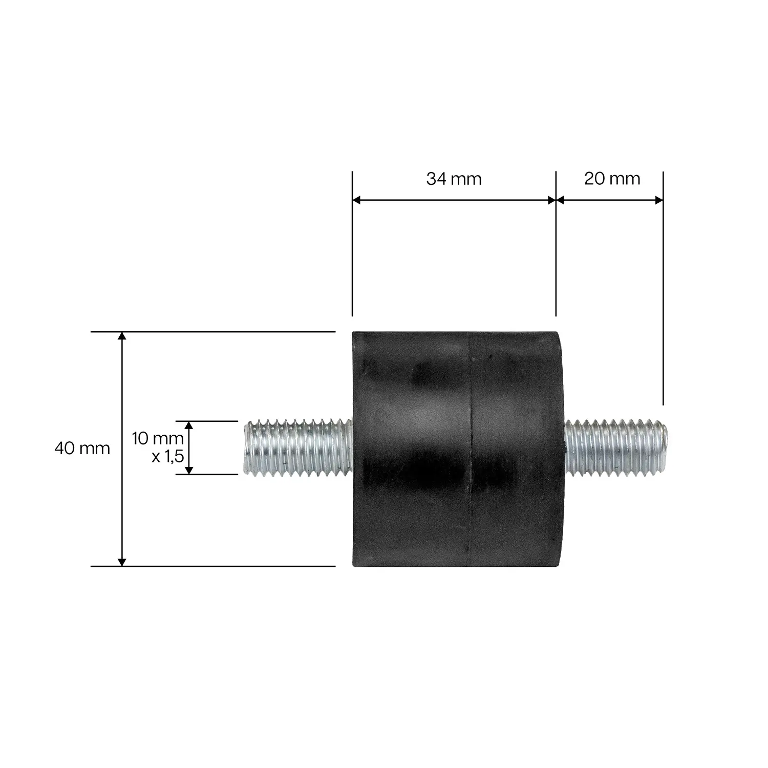 ARIETE silentblok 40X34X20 M10 (ARIETE silentblok 40X34X20 M10)